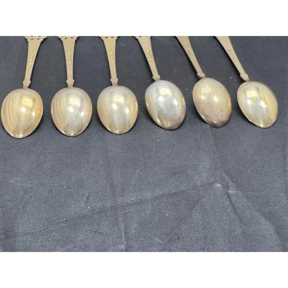Magnus Aase Vintage Norwegian 830S Silver Spoons Set 6 NM Openwork Demitasse 4
